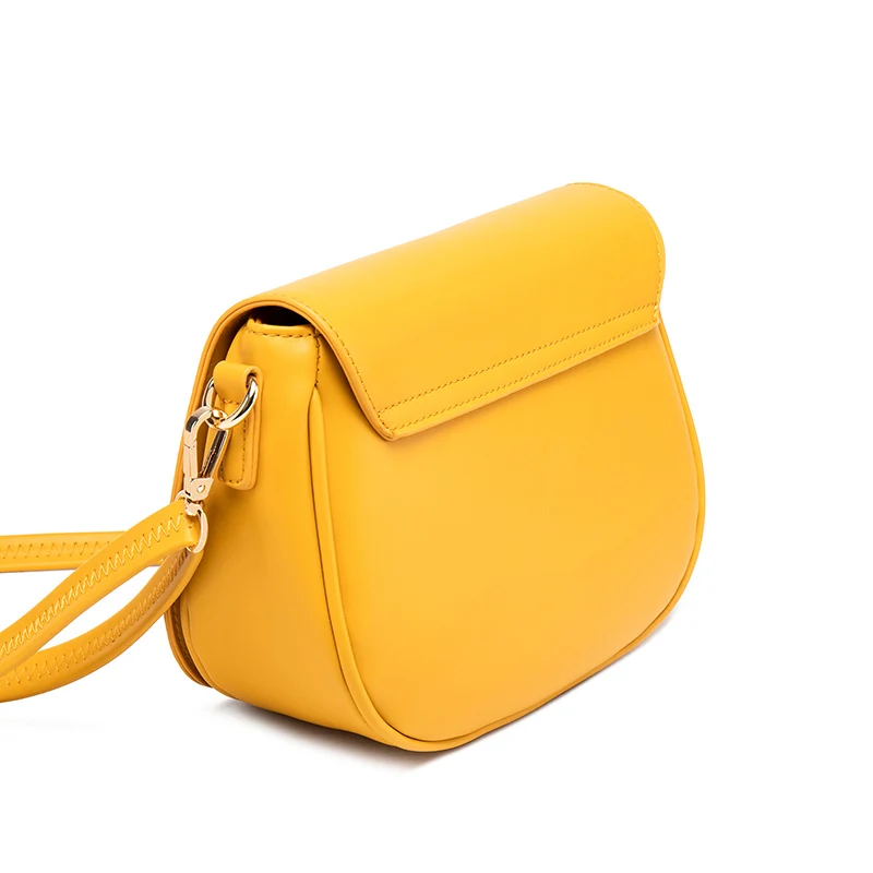 Fashion Bags Ladies Luxury Bags Vintage Saddle Female Bag Yellow Shoulder Bag With Adjustable Strap