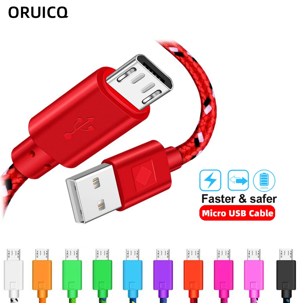 Микро USB кабель 1m 2m 3M с нейлоновой оплеткой зарядный для синхронизации данных Samsung