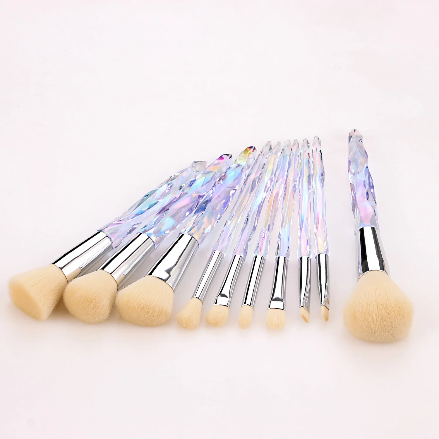 10pcs Makeup Brushes Set Powder Eyeshadow Foundation Lip Brush Crystal Diamond Make up brush Kits maquiagem Beauty tools