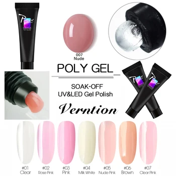 

Verntion Poly Gel LED Transparent Uv Gel Polish Nude Decorative Nail Polish Hard Jelly Quick Construction for Nail Gel Polygel