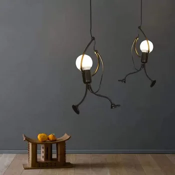 

Northern European-Style Modern Simple Villain Chandelier Aisle Creative Lighting Simple Creative Design Art Iron Droplight