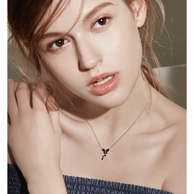 [BLACK AWN] Трендовое 925 пробы Серебряное женское ожерелье Женские Bijoux Life кулоны в форме стрекозы Серебро 925 ювелирное изделие KN014