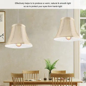 

6pcs Beige Mini Lamp Shades Nordic Style Fabric Chandelier Light Cover Set DIY Light Cover