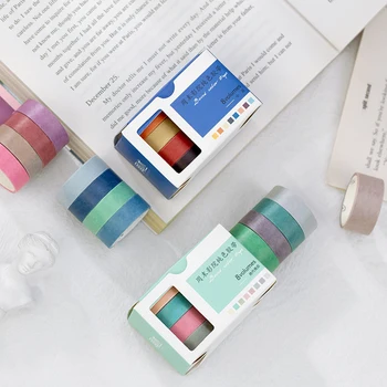 

8pcs/roll Retro Morandi Washi Tape Color Masking Tape Set DIY Scrapbooking Journal Decoration Washi Stickers