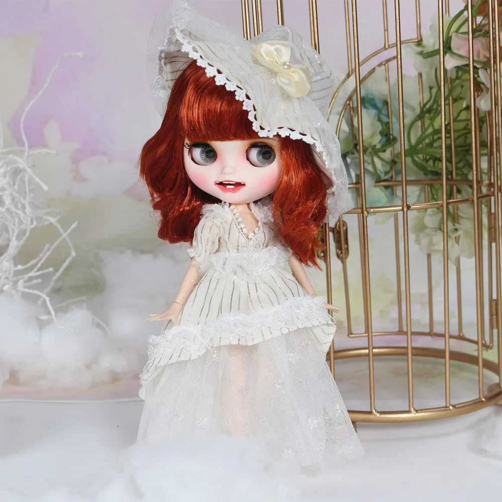 ICY Blyth кукла с нарядами Smilling ртом резные губы матовое лицо сустава тела 1/6 bjd, licca, pullip