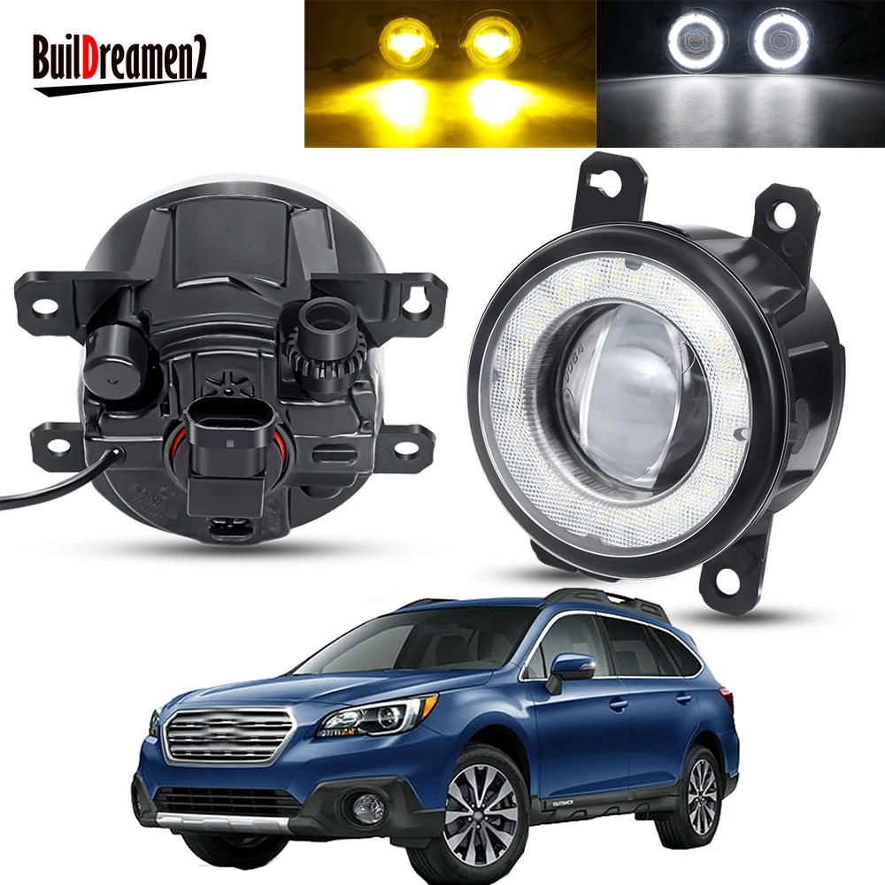 

2 X Автомобильный передний бампер, ангельские глазки, противотумансветильник в сборе для Subaru Outback 2010 2011 2012 светодиодный светодиодные линзы, противотуманные фары DRL 30 Вт 12 В