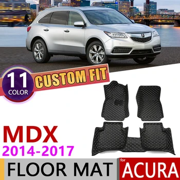 

Custom Leather Floor Mats for Acura MDX YD3 7 Seats 2014~2017 Waterproof Anti-Dirty Auto Foot Pad Carpet Accessories 2015 2016