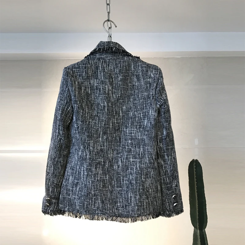 NIWIY бисером Ленточки твидовое зимнее жакет, женский пиджак Sacos Mujer Invierno с длинным рукавом Курточка бомбер Casaco Feminino K8644
