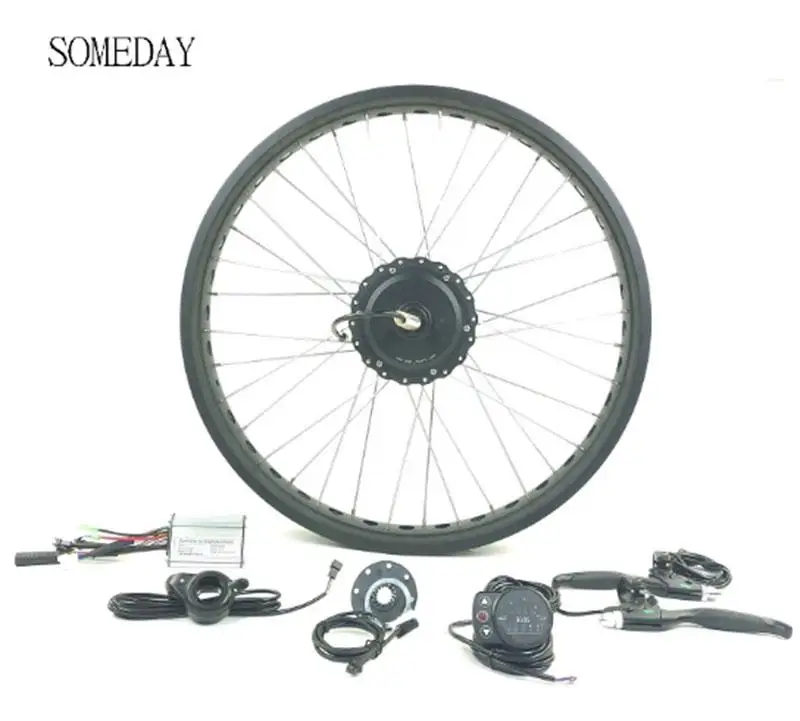 

SOMEDAY Snow Bike Electric Bicycle conversion kit with LED900S display 20 26 inch 36V/48V 350W E-bike rear rotate hub Motor fat