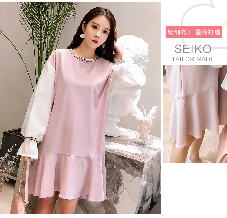 HAYBLST Брендовое женское платье весна осень размера плюс 2XL элегантное Kawaii Vestidos свободное с длинным рукавом шифоновое в Корейском стиле Одежда