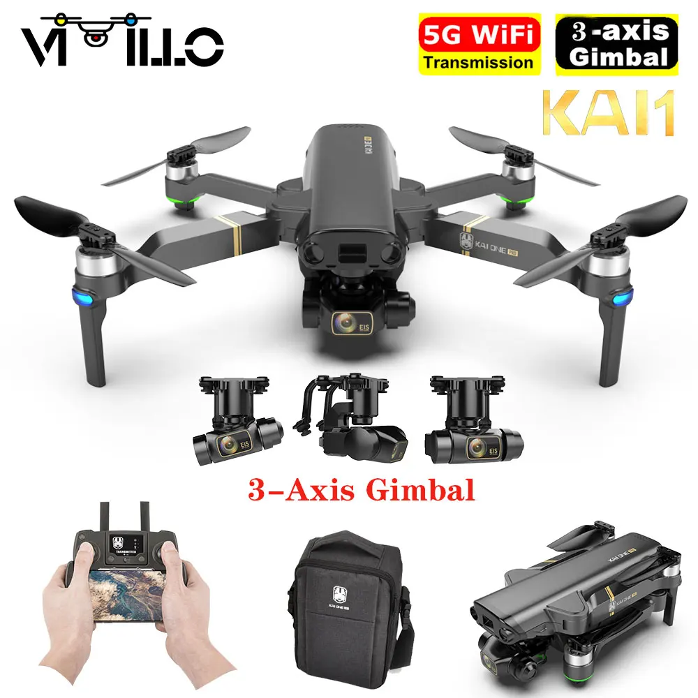 Дрон KAI One 2021 камера 4K на трёхосевом подвесе WIFI FPV дальность полета 5G км 1 2 | Игрушки