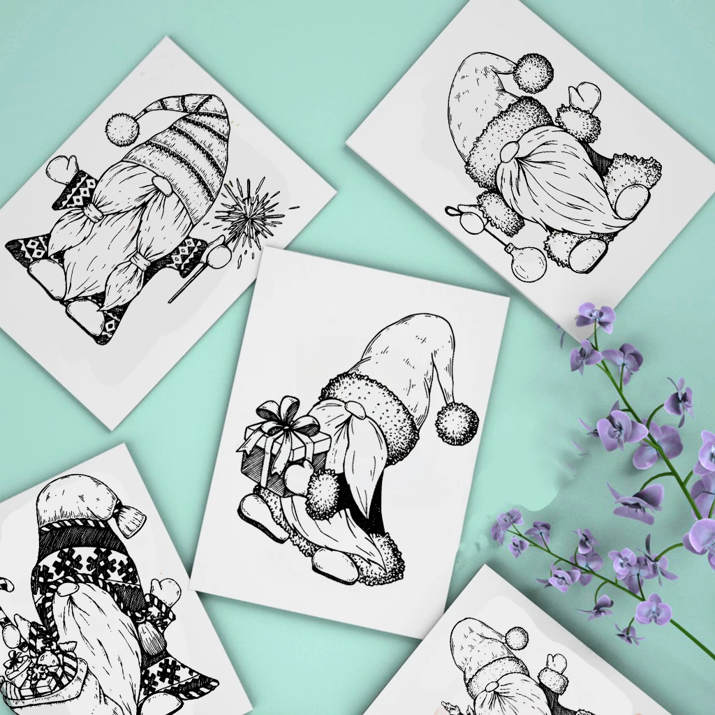 Pochoir Noël Gnome En Métal - Matrice Découpe DIY Pour Scrapbooking & Cartes - Modèle Petit Lutin De Noël