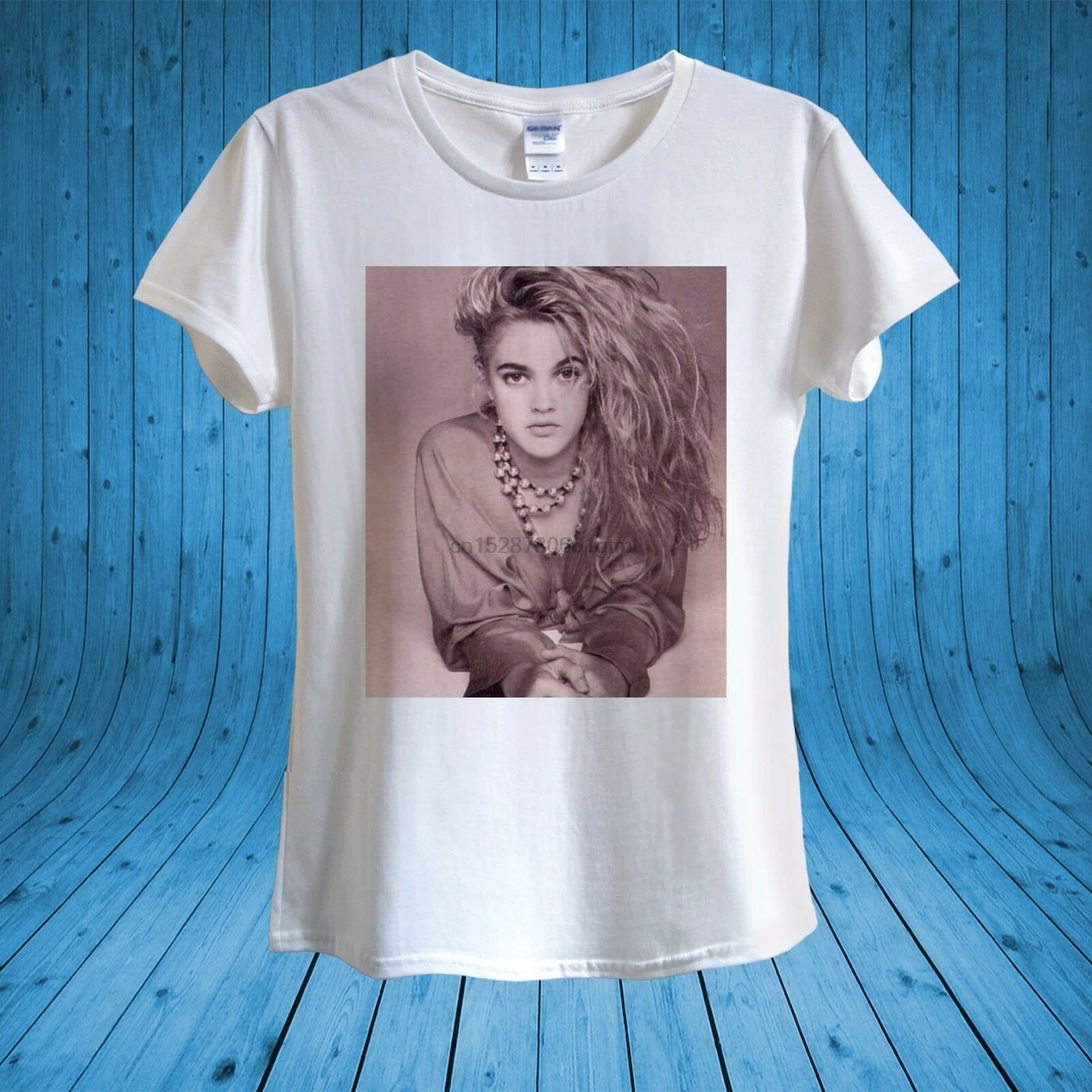 Drew Barrymore Beautiful Actress Movie Star T-shirt 100% cotton unisex women | Мужская одежда