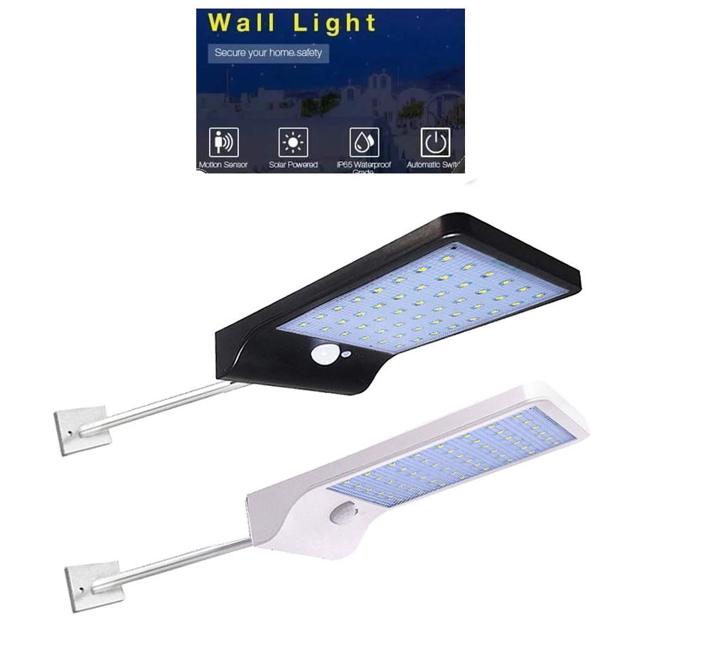 

Metal poles 450LM 48 LED Solar light Waterproof Solar Garden light Bulb PIR Motion Sensor lamp Wall Mounted Outdoor Aisle Street