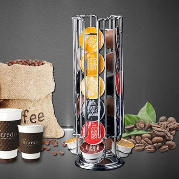 

Rotating Capsule Coffee Storage Rack Coffee Pods Display Stand Holder Coffee Capsules Dispensing Tower Kitchen Storage Shelf