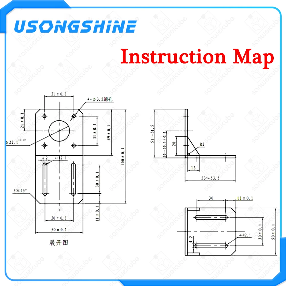 3D Pinter часть двигателя кронштейн NEMA 17 легированная сталь крепление L кронштейн шаг 42 Мотор кронштейн без винтов, черный
