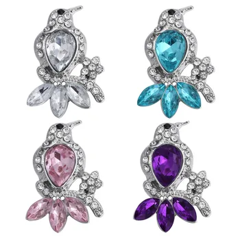 

5pcs/lot New Snap Jewelry Owl Style 18mm Rhinestone Snap Buttons Fit Snap Button Bracelet Bangle Interchangeable Jewelry