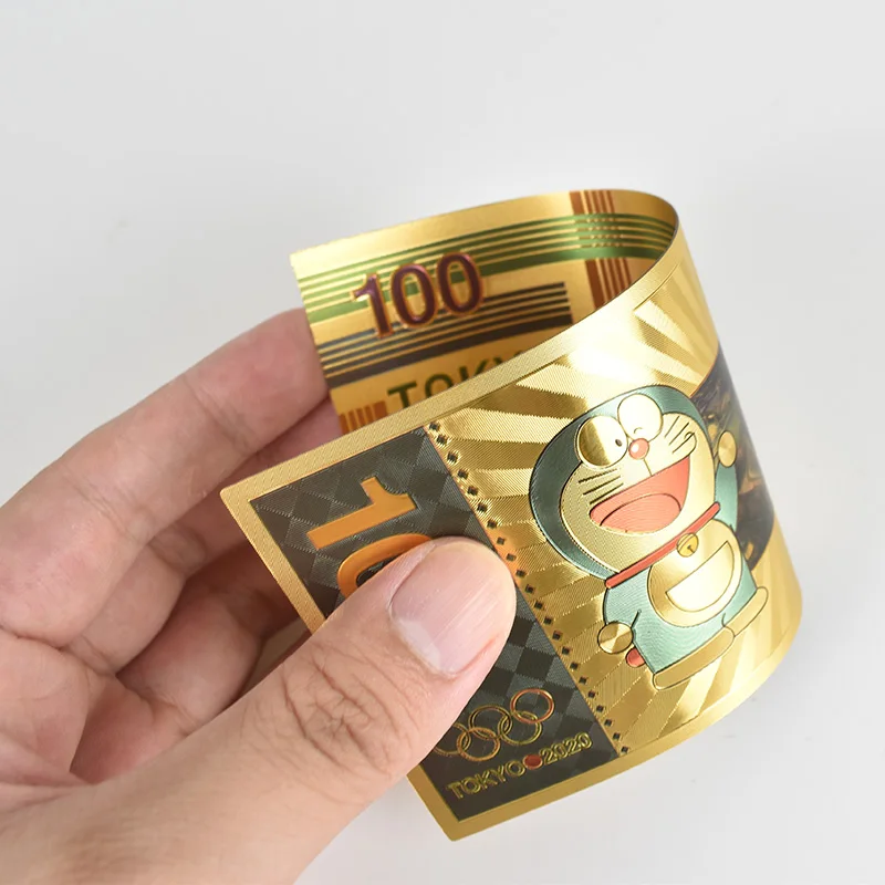 10 шт/лот Doraemon банкнота из золотой фольги в городе, в году