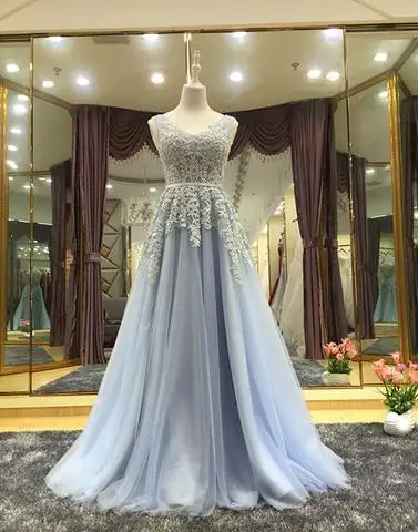 Robe De Soiree, сексуальное длинное вечернее платье с v-образным вырезом на спине, с аппликацией, высокое качество, без рукавов, вечерние платья для выпускного вечера, доступно много цветов