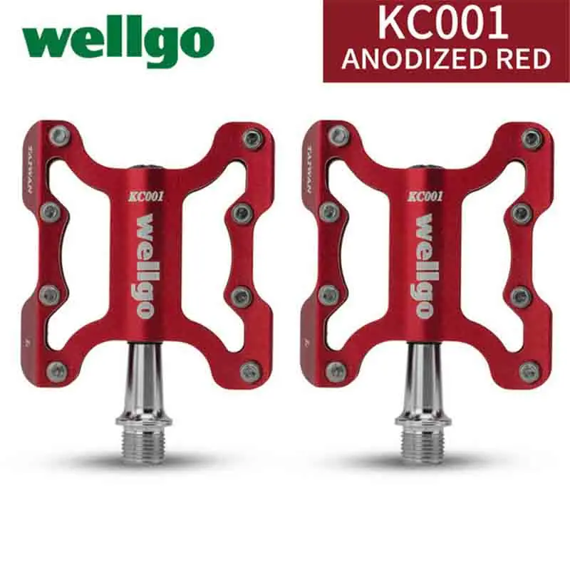 Red Wellgo KC001 фиксированная педаль MTB BMX велосипедный светильник педали 270 г/пара высококачественные детали для велосипеда Cr-Mo, 9/16 ''шпиндель, герметичный подшипник - Цвет: Red