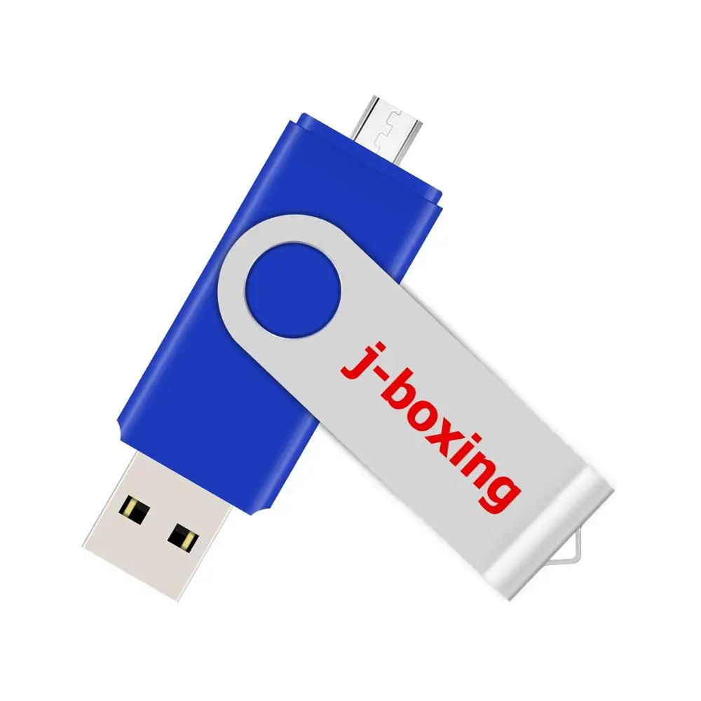 J-бокс, 5 шт., OTG USB флеш-накопитель, двойной порт, Micro USB флеш-накопитель, вращающийся, 8 ГБ, 16 ГБ, 32 ГБ, 64 ГБ, для samsung, huawei, планшет, синий