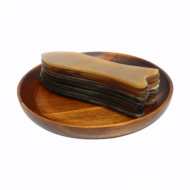 Yellow Ox Horn Beauty Guasha Scraping Tool Thin Arm Leg Slimming V Line Face Massage Plate Healthcare Board