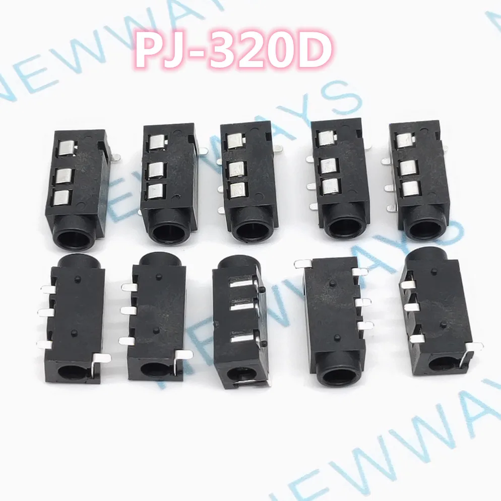 100 шт PJ-320-d гнездо для наушников Разъем для наушников 3+ 1 контакт левый три правые 3,5 мм