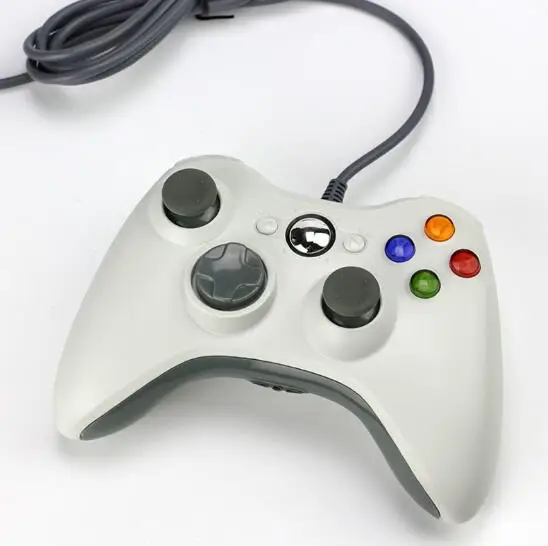 2 цвета геймпад для xbox 360 проводной контроллер для xbox 360 контроллер проводной джойстик для xbox 360 игровой контроллер геймпад джойстик - Цвет: Белый