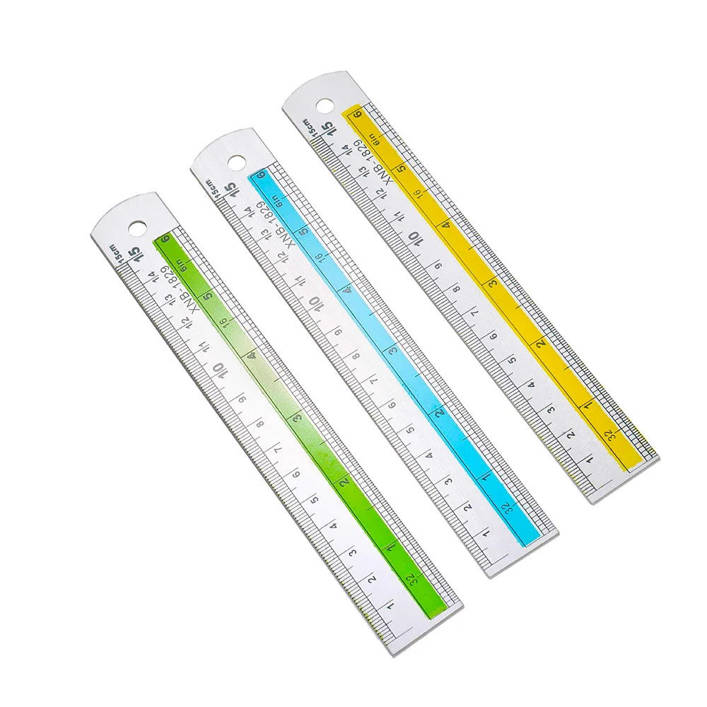 

1pcs 15 mm Metal Aluminum Jewelry Measure Ruler Ruler Metric Rule Precision Double Sided Measuring Tool DIY Handmade Supplies