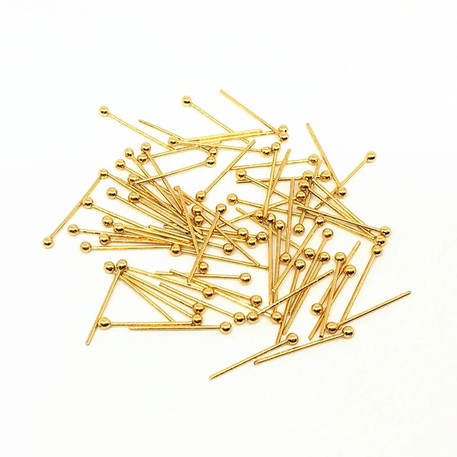 100pcs Stainless Steel Rod Flat Head Pin Steel Tone 15m 20 25 30