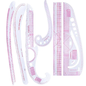 

6PCS Sewing Rules French Curve Set Cutting Ruler Clothing Sample Metric Yardstick Sleeve Arm Curve Cut Cutting Knife Ruler