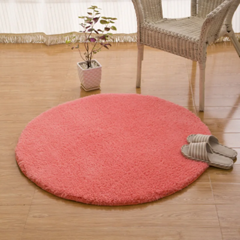 

Round Berber Fleece Bathroom Carpet Sofa Mat Floor Rug Non Slip Bath Mat Floor Carpet For Computer Chair Big Size Door Pads Mats