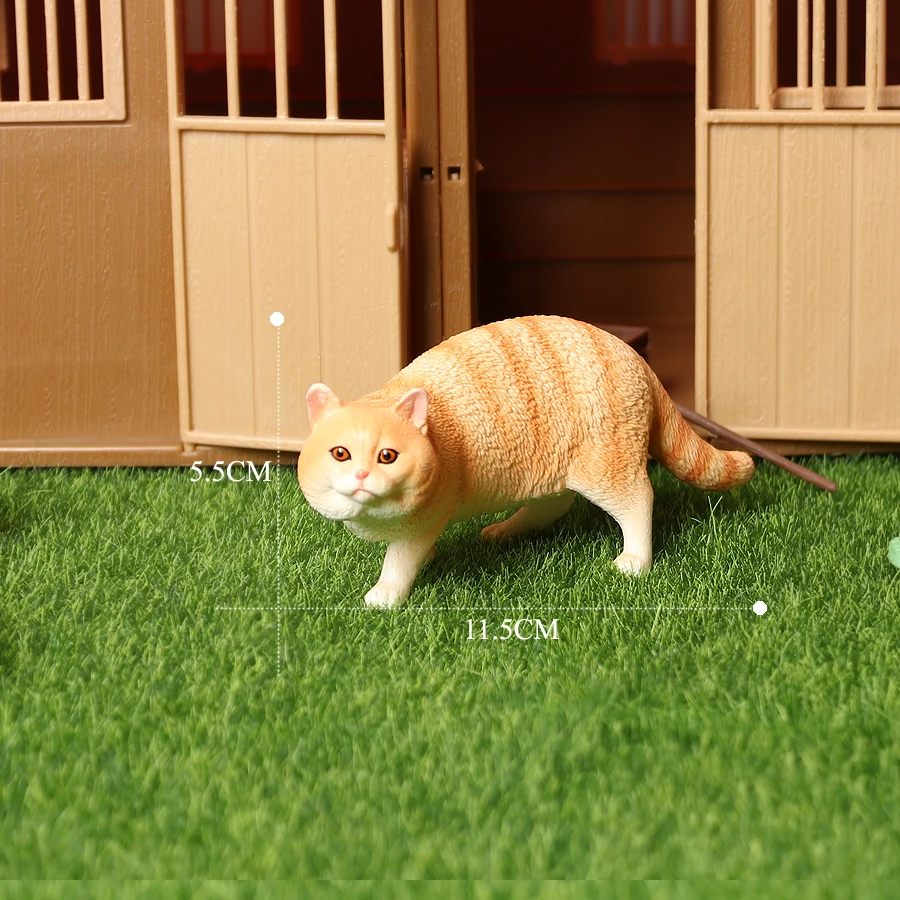 Hand-Painted Cat Figurines: Small Animal Statues for Indoor Decor and Children's Play