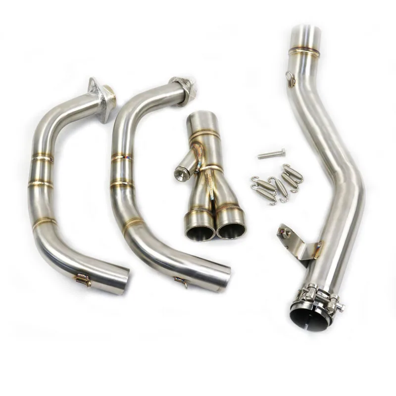 NICECNC Motorcycle Stainless Steel Slip On Exhaust Header Down Pipe /& Exhaust Mid Pipe for CBR500R CB500F CB500X 2013-2015 H-onda