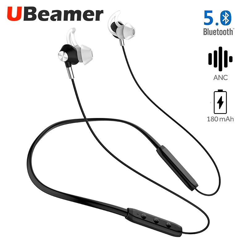 Ubeamer A1, 15 часов работы, наушники с Bluetooth V5.0, с активным шумоподавлением, 4D звук, водонепроницаемый микрофон для спорта