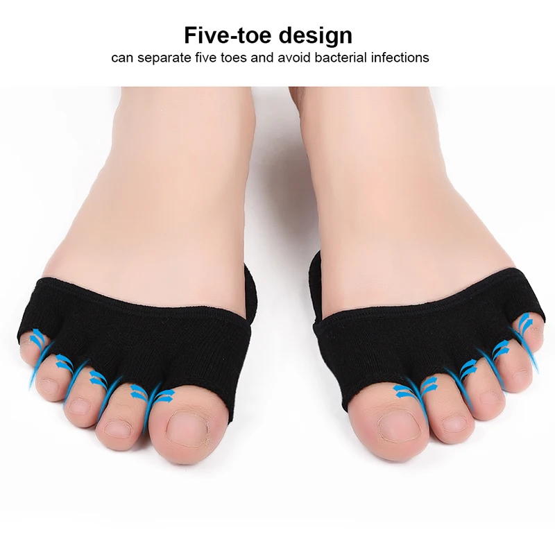 Soumit 2 пары губки передние стопы на высоком каблуке носок силиконовые Нескользящие следки для передней части ступни не показать половина разделитель пальцев стопы хлопковые носки