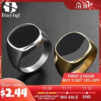 SUPER OFERTA ❤️ Jiayiqi-anillo Punk y Rock para hombre, joya lisa de acero inoxidable 316L para hombre, joyería de fiesta de Hip Hop, Anel de boda Masculino - discount item 40% OFF Joyas y complementos