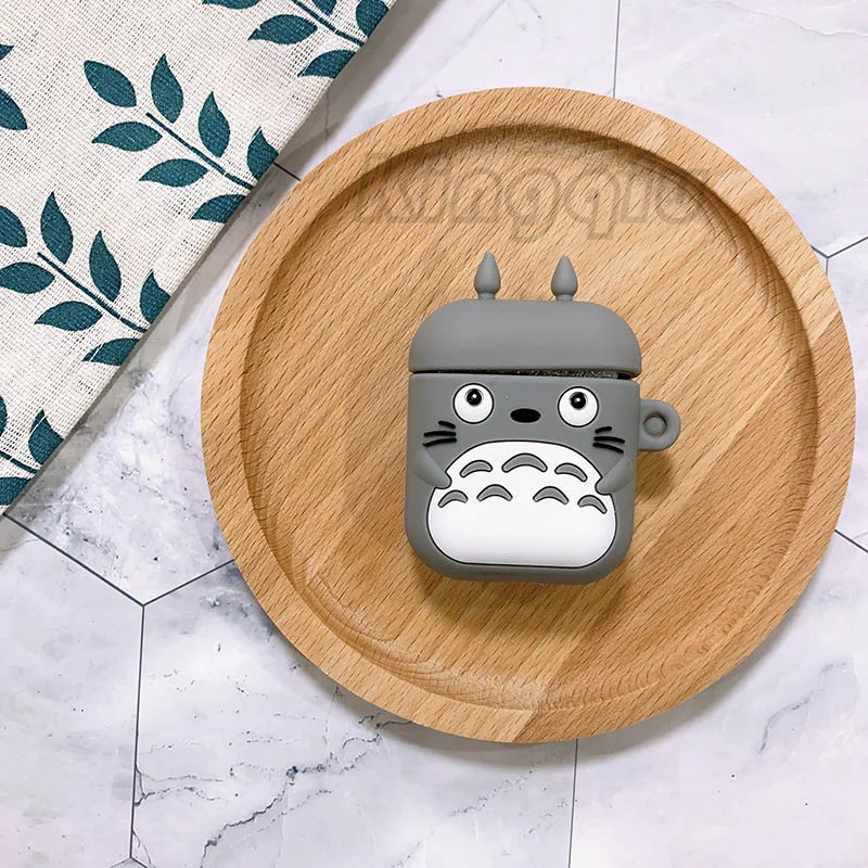 Милый мультяшный беспроводной Bluetooth чехол для Apple гарнитура для Airpods силиконовый чехол для наушников s для Airpods 2 защитный мягкий чехол - Цвет: Totoro