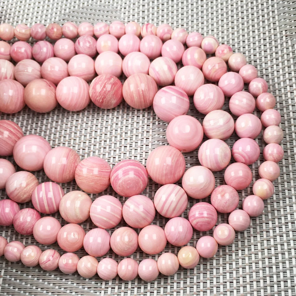Fashion Natural Stone Pink Shell Beads Round Loose Spacer For Jewelry Making DIY Bracelet Necklace Accessories Gifts | Украшения и