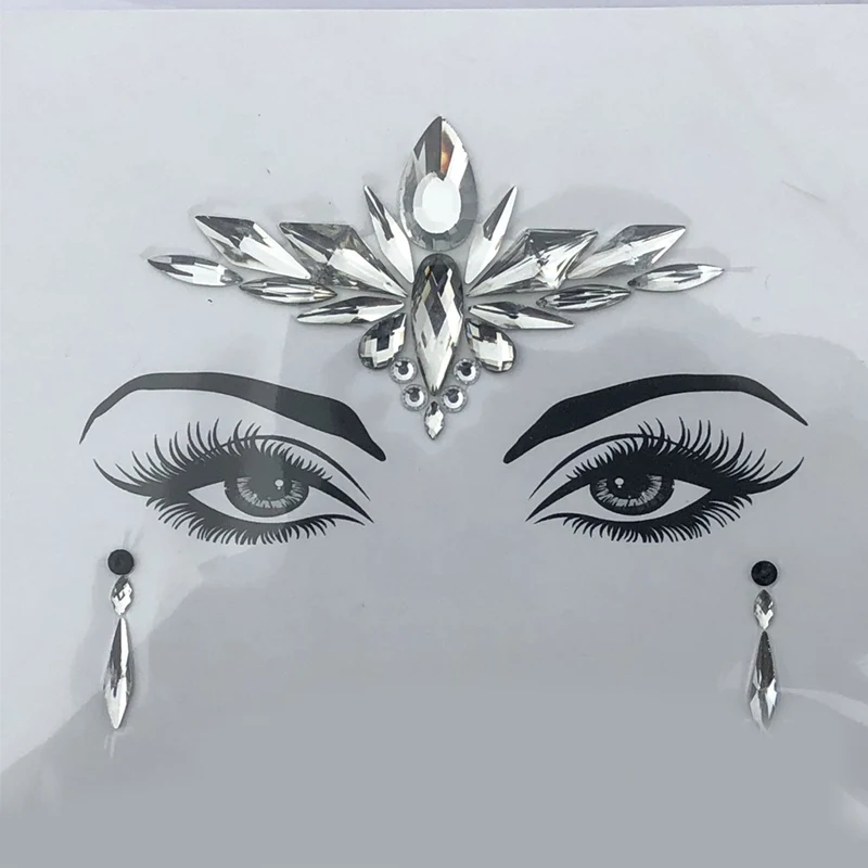 Adhesive Face Gems Rhinestone Temporary Tattoo Jewels music Festival Party Body Glitter Stickers Flash Temporary Tattoos Sticke - Цвет: 5