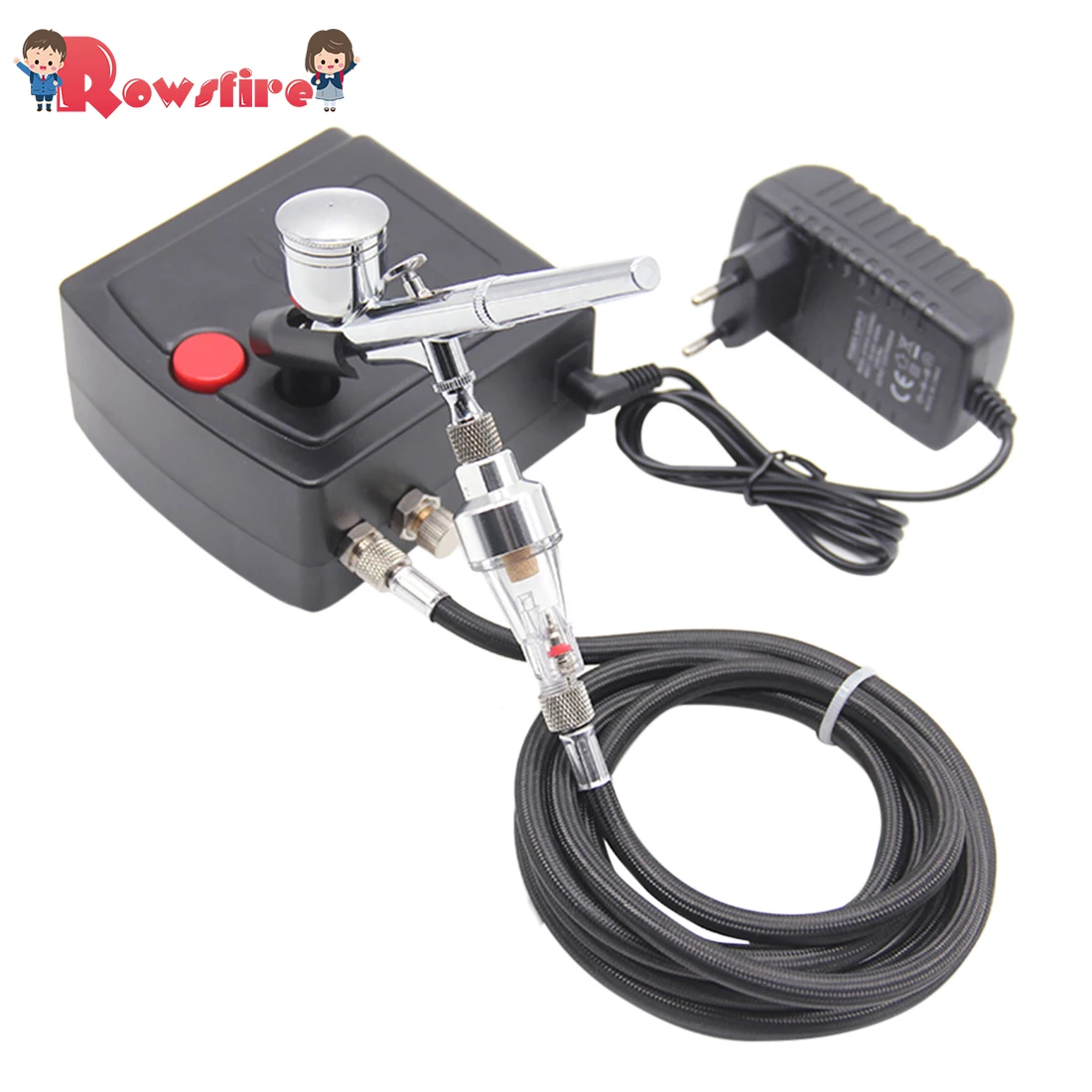 

Mini Electric Air Bump Airbrush Kit Airbrush Sprayer Tool for Model Make-up Tattoo Printing - US EU Plug Black