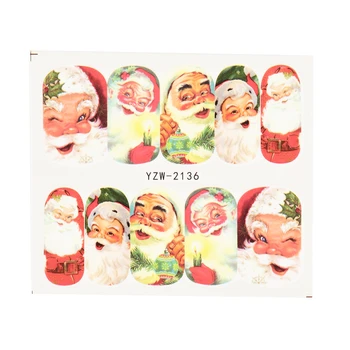 

10 PCS Optional Christmas Design Nail Art Water Transfer Sticker Decal For Nail Art Tattoo Tips DIY Tools