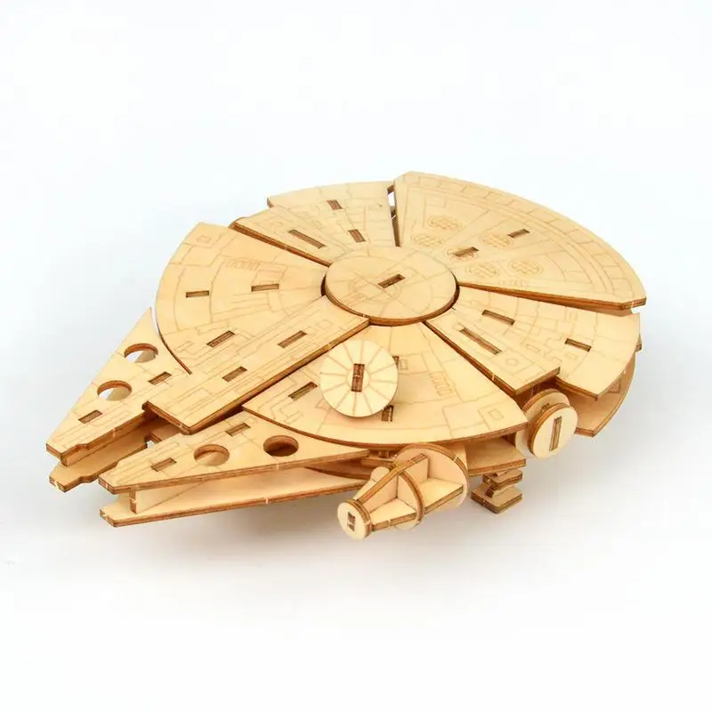 Звездные войны Tie Fighter At-te Walker Дарт Вейдер замок 3d деревянная головоломка игрушка в сборе модель деревянные наборы настольные украшения для детей - Цвет: Белый