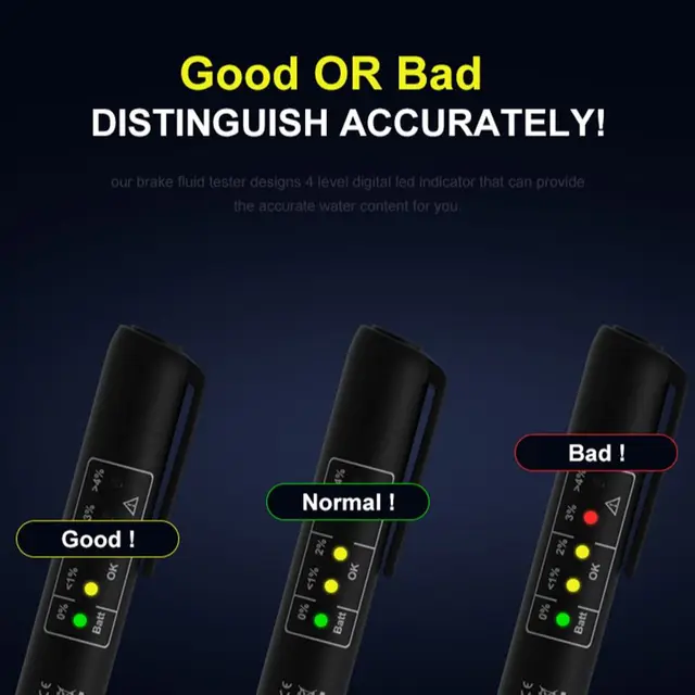 Universal Brake Fluid Tester Accurate Oil Quality Diagnostic Tools LED Indicator Liquid Testing Pen Automotive Brake Oil tester 2