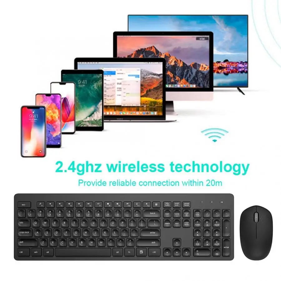IK7300 2,4G беспроводной набор с клавиатурой и мышью Arc Keyboard Mute Micro-switch мышь набор для ноутбука и рабочего стола