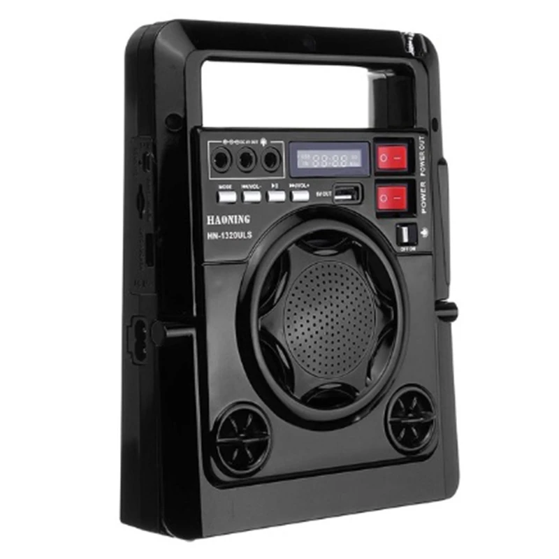 Открытый Солнечный Am/Fm радио со светодиодной лампой Tf карта спикер power Bank функция для зарядки телефона питания-черный