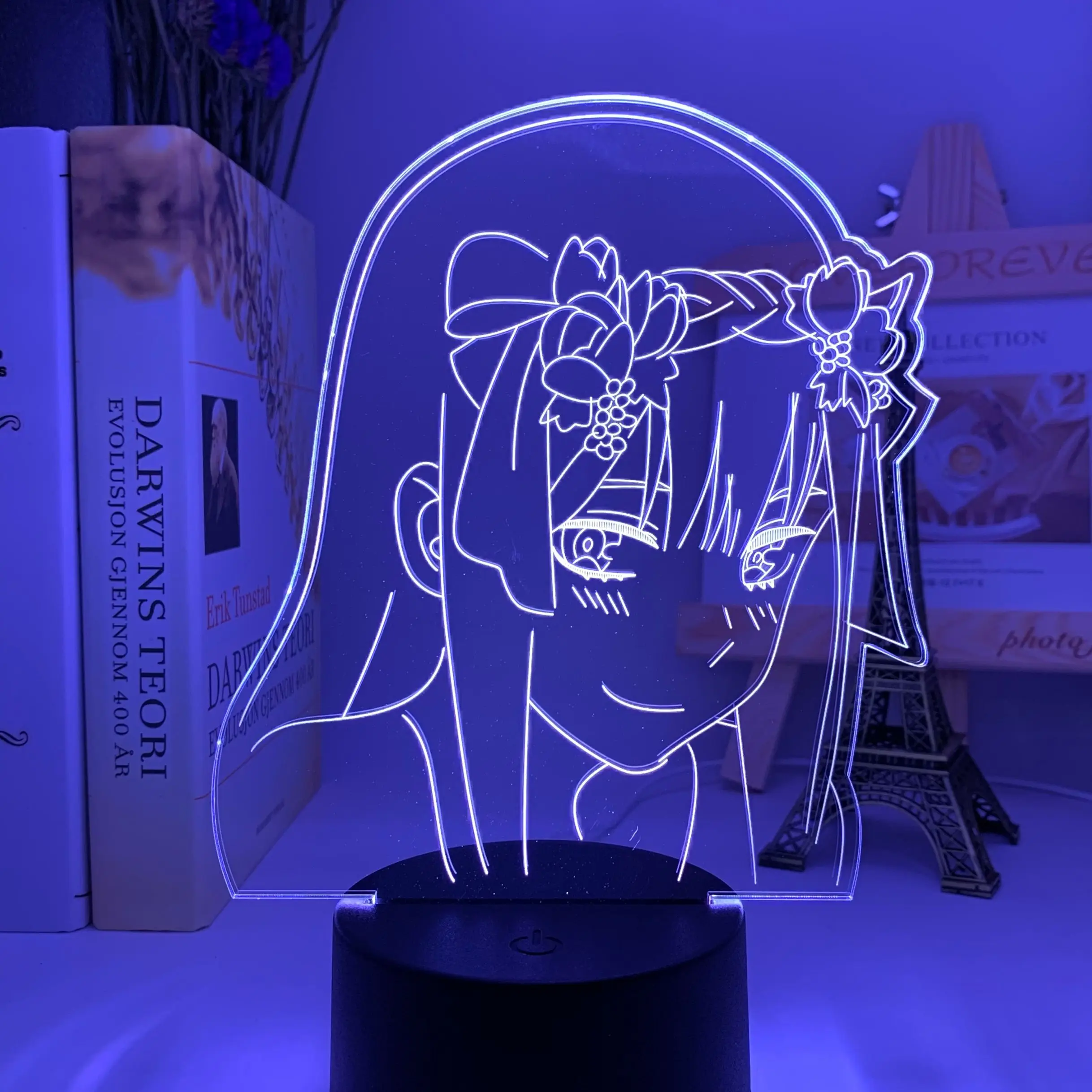 Anime Zero Two Figure 3d LED Lamp Kid Girls Bedroom Light Night 16color changing 