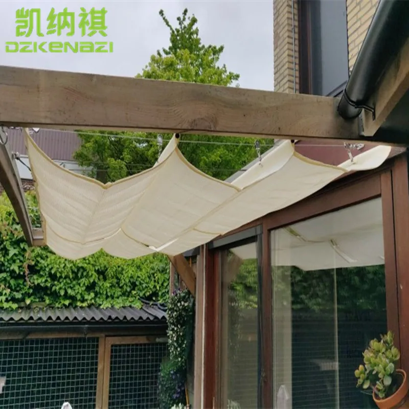 3x4 M Length Manual Telescopic Wave Sun Shade Sail Retractable Shade