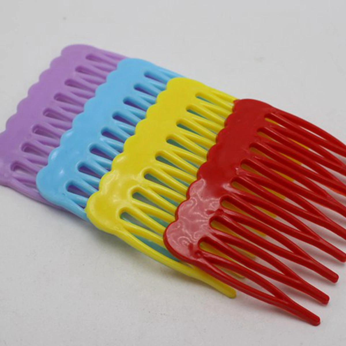 Mixed Color Plastic Smooth Hair Clips Side Combs Pin Grip Hair Pin 46mm 50