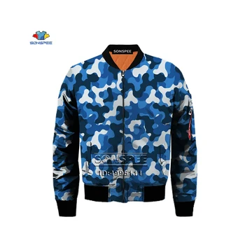 

SONSPEE Camouflage 3D Print Men Winter Thick Bomber Jacket Flight Jacket windcheater Man Casual Hip Hop Tops Plus Size Drop Ship